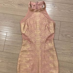 Blush and Gold Bodycon Dress